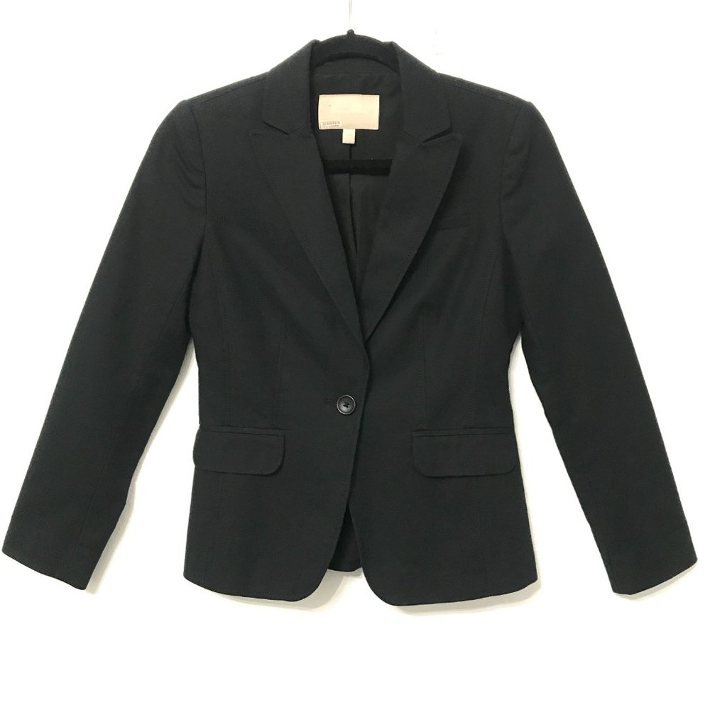 BANANA REPUBLIC FACTORY Black Petite Essential Blazer Suit Jacket
